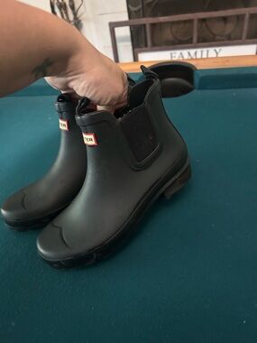 Hunter Black Chelsea Rain Ankle Boots